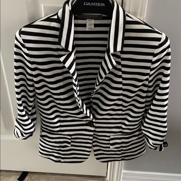 Jackets & Blazers - Final price! Black and white striped blazer.